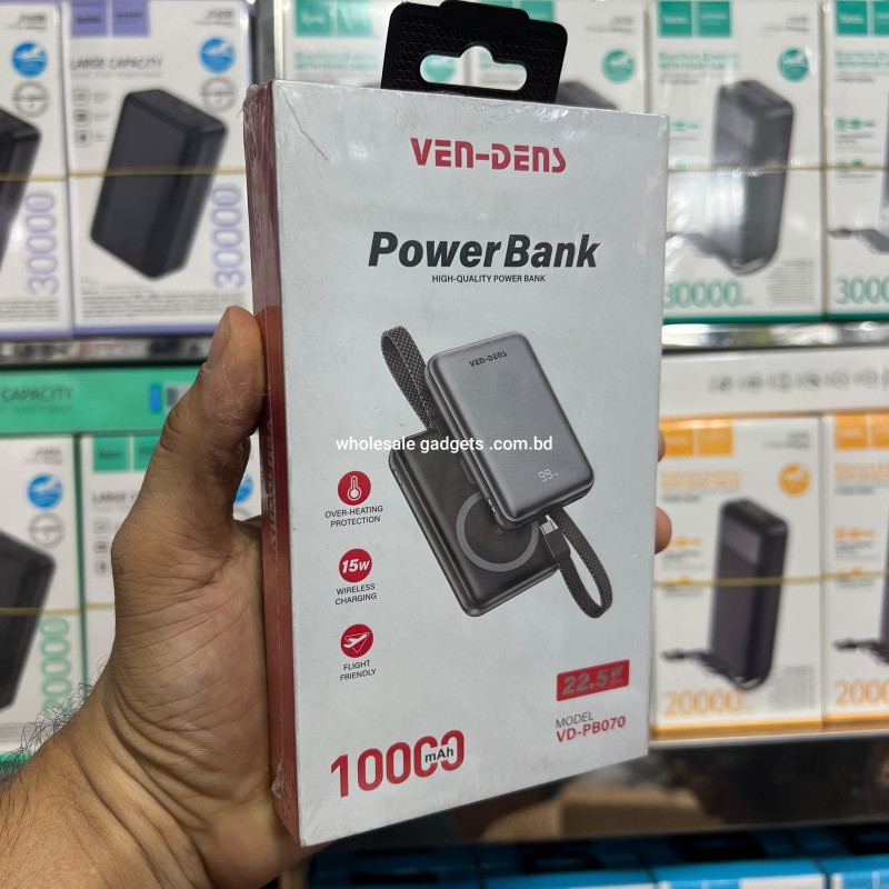 VEN-DENS VD-PB070 10000mAh 22.5W Fast Charging Wireless Power Bank