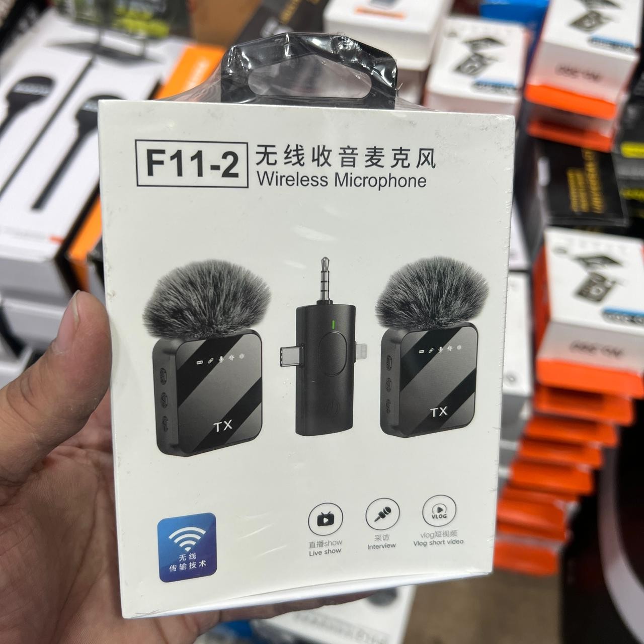 F11-2 Collar Wireless Microphone iPhone Android and Type C Supported 99 Percent Noise Cancellation