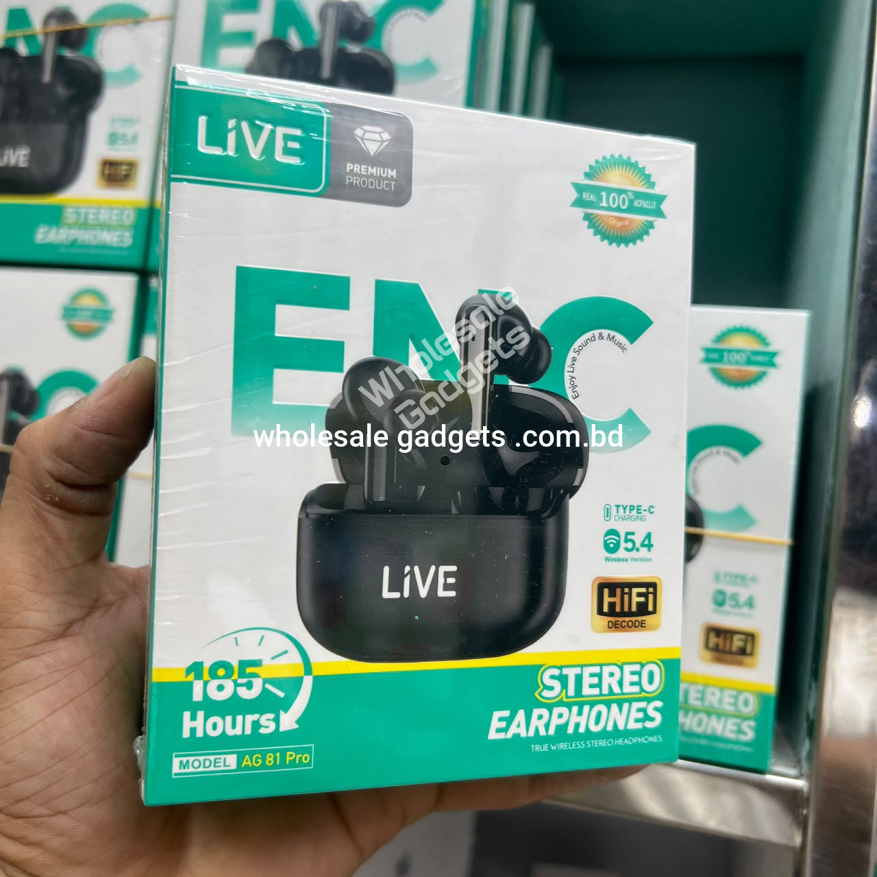 LIVE AG81 Pro Wireless Earphone V5.4 with ENC, HiFi Stereo & Type-C Charging