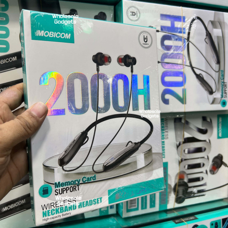 MOBICOM E120 2000H Wireless Bluetooth Neckband Earphone with Memory Card Support