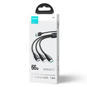 Joyroom A15 5in1 3-Head Charging Cable 3.5A Fast Length 1.2 Meters IP 8 pin/Micro/TYPE-C Original Series Speed