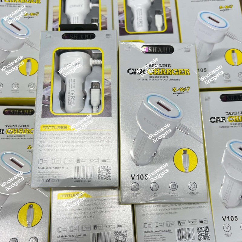 Shahi V-105 Car Charger 2.4A USB Fast Car Charger