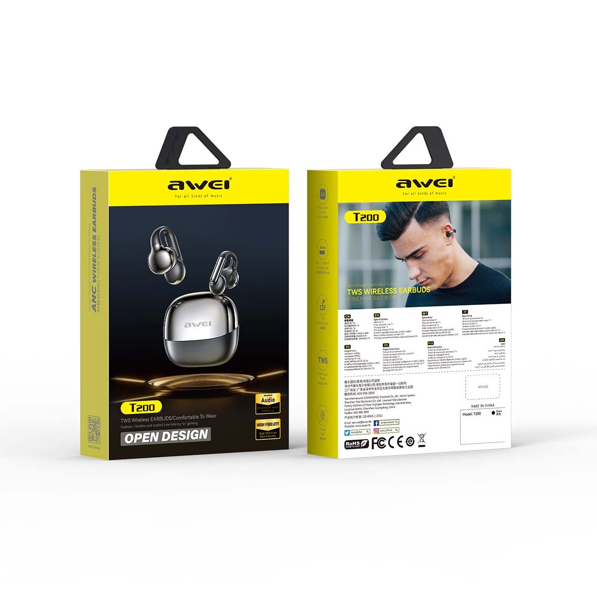 AWEI TZ30 Open Ear Clip Bluetooth Headset