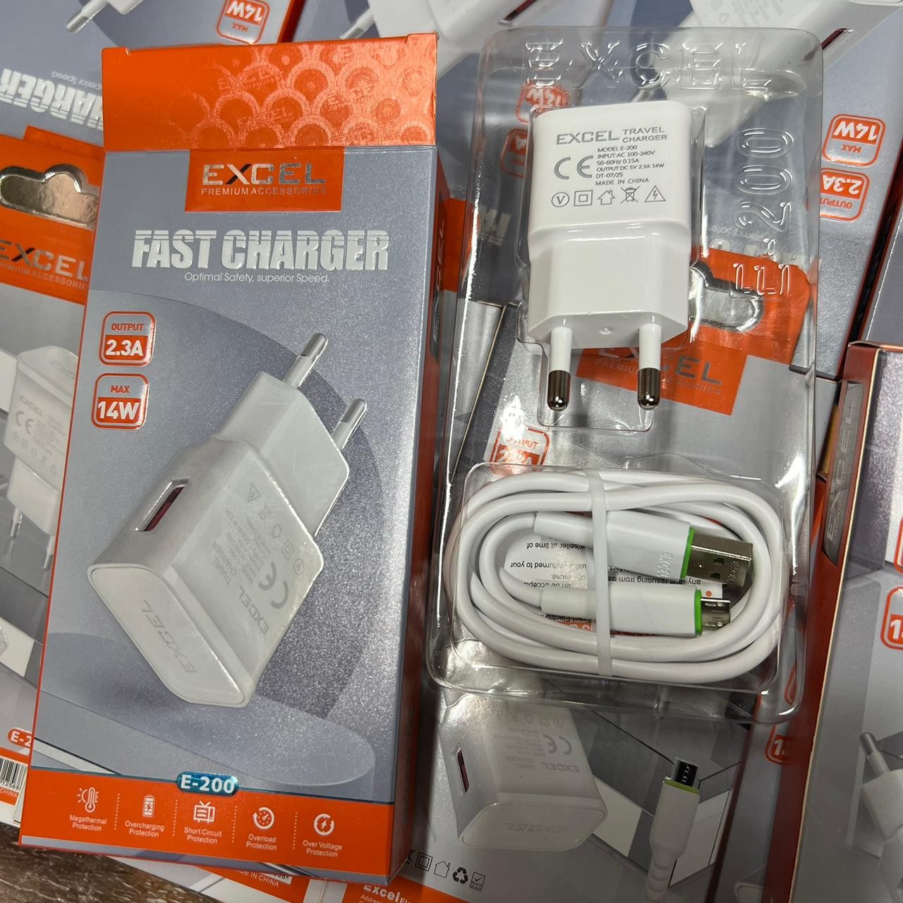 Excel E200 14W 2.3A Single Port USB Wall Charger