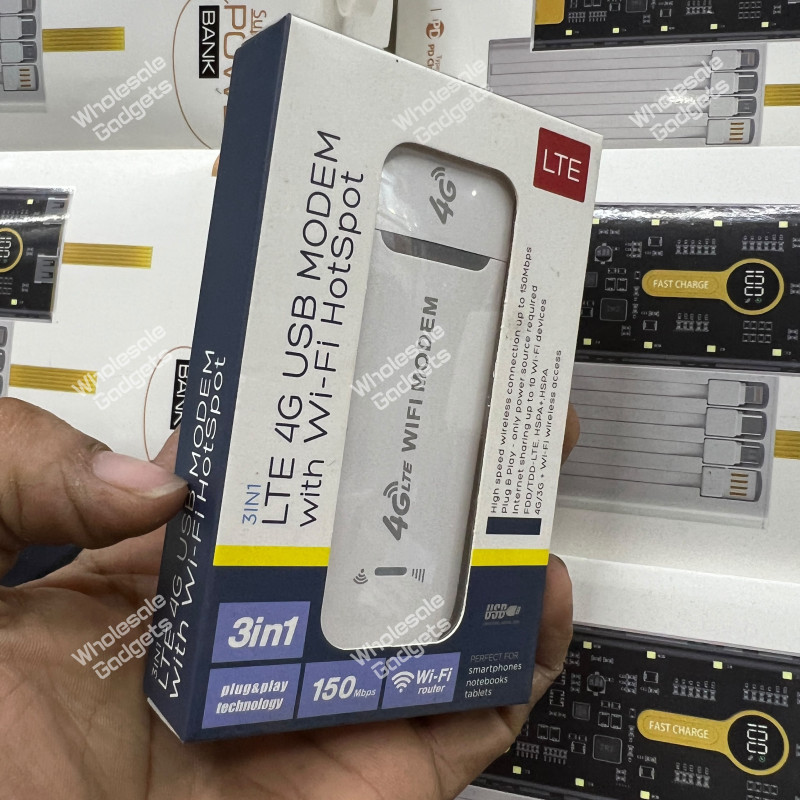 3in1 LTE 4G USB Modem with Wi-Fi Hotspot 150Mbps