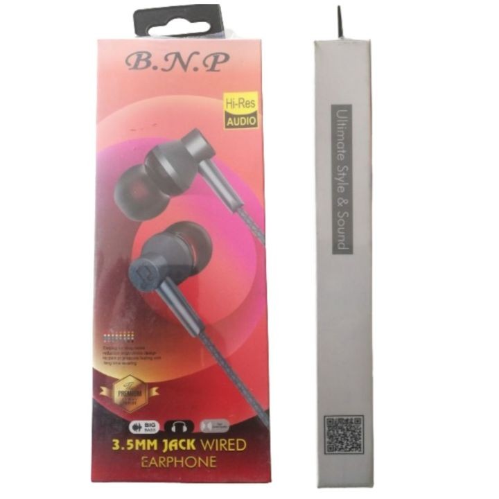 B.N.P 3.5MM Jack High Sound Quality Big Bass Wired Earphone