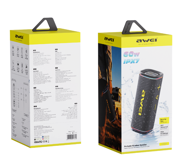 AWEI KA86 60W High‑Power Outdoor Bluetooth Speaker