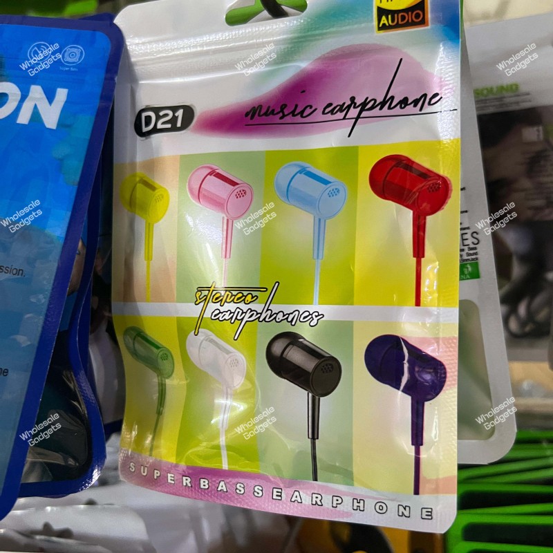 D21 Super Bass wired earphones