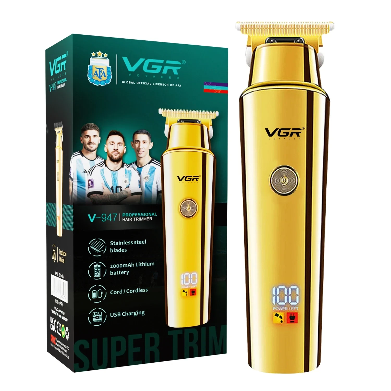 VGR V-947 Cord Cordless Hair Clipper and Beard Trimmer for Men
