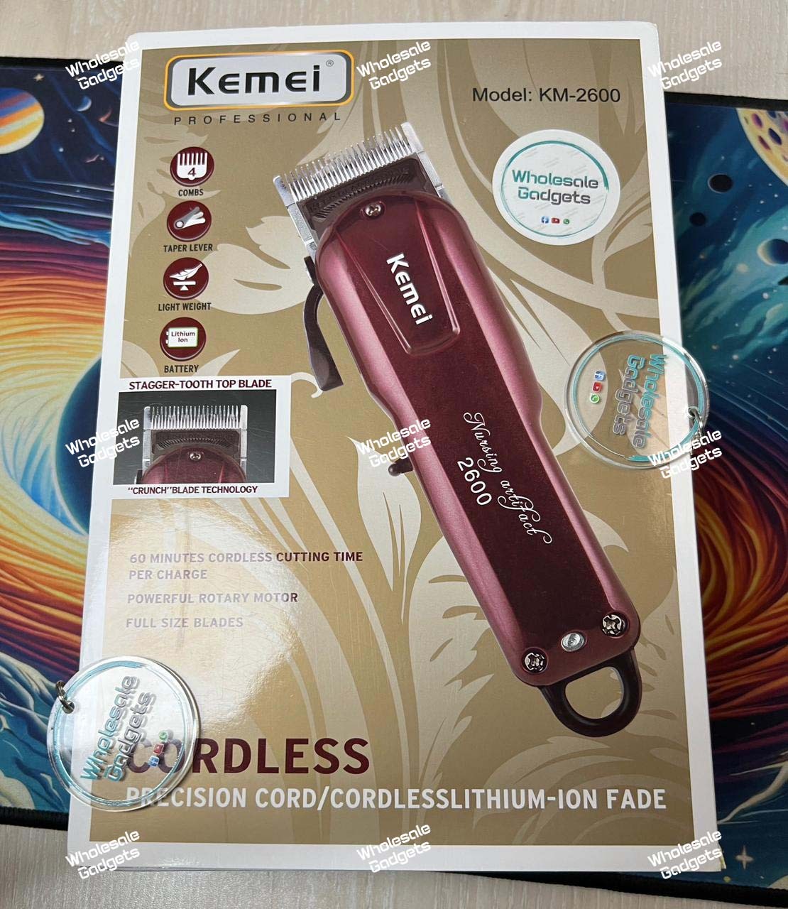 Kemei KM-2600/2601 Professional Cordless Electric Hair Clipper/Trimmer