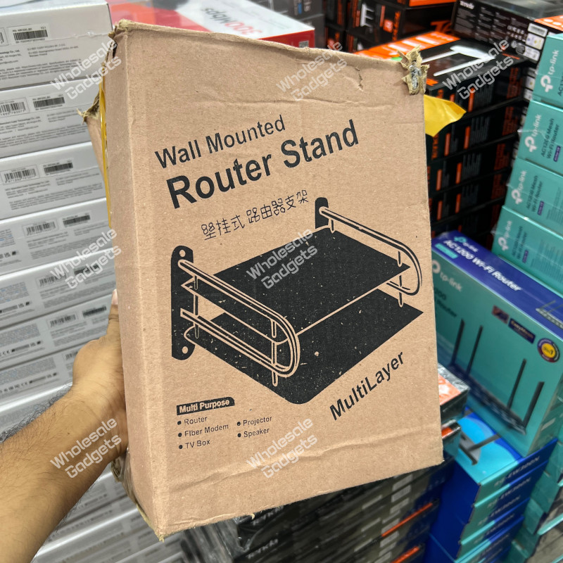 Wall Mounted Router Stand – Space Saving Holder for WiFi Router & Fiber Modem
