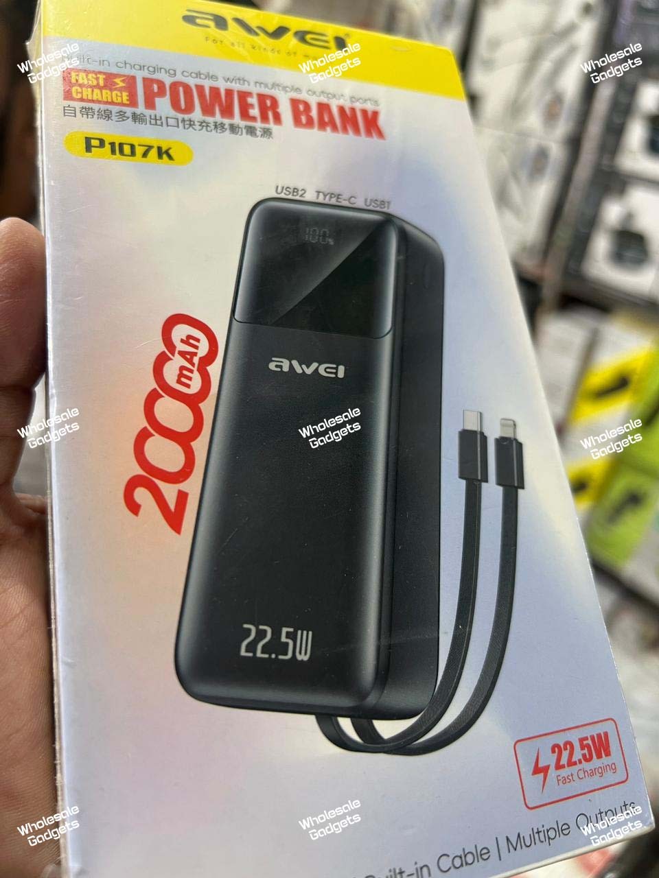 Awei P107K 20000mah 22.5W Fast Charging Digital Display Power Bank