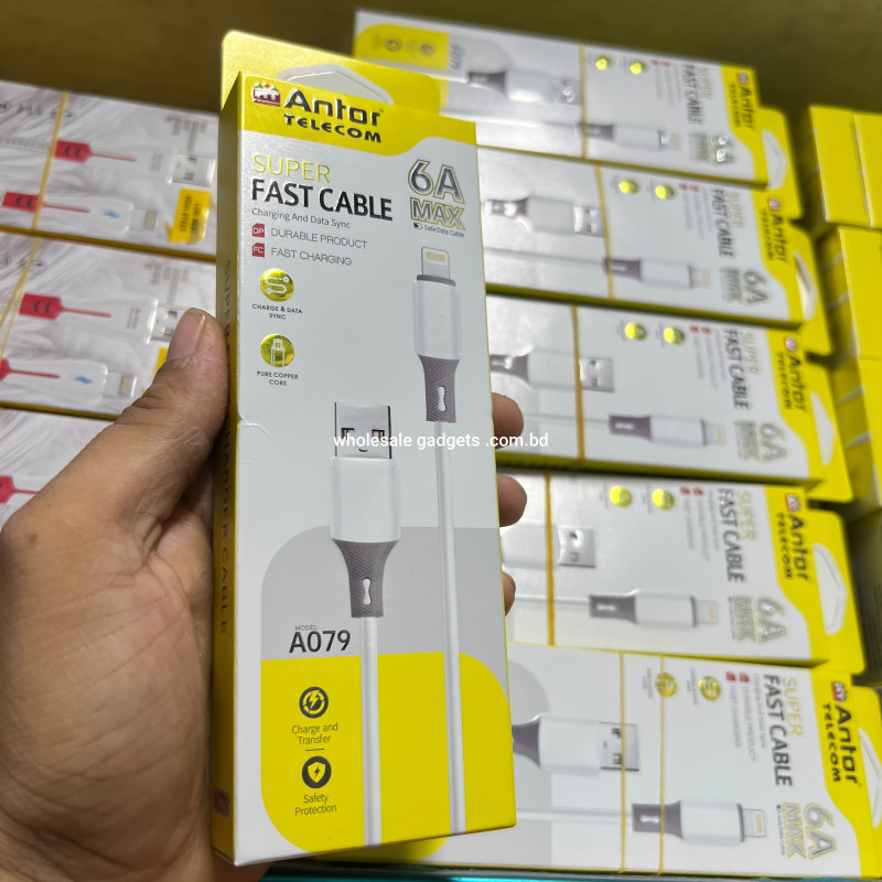 Antor Telecom A079 6A Super Fast Charging Data Cable For iphone