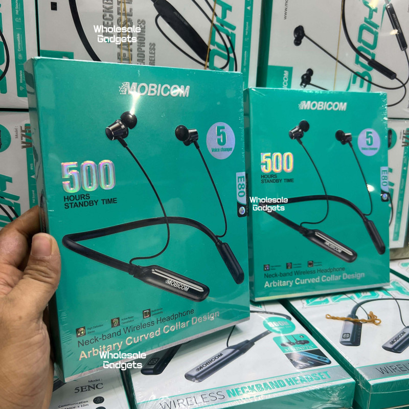 Mobicom E80 Bluetooth Neckband Headset with Voice Changer