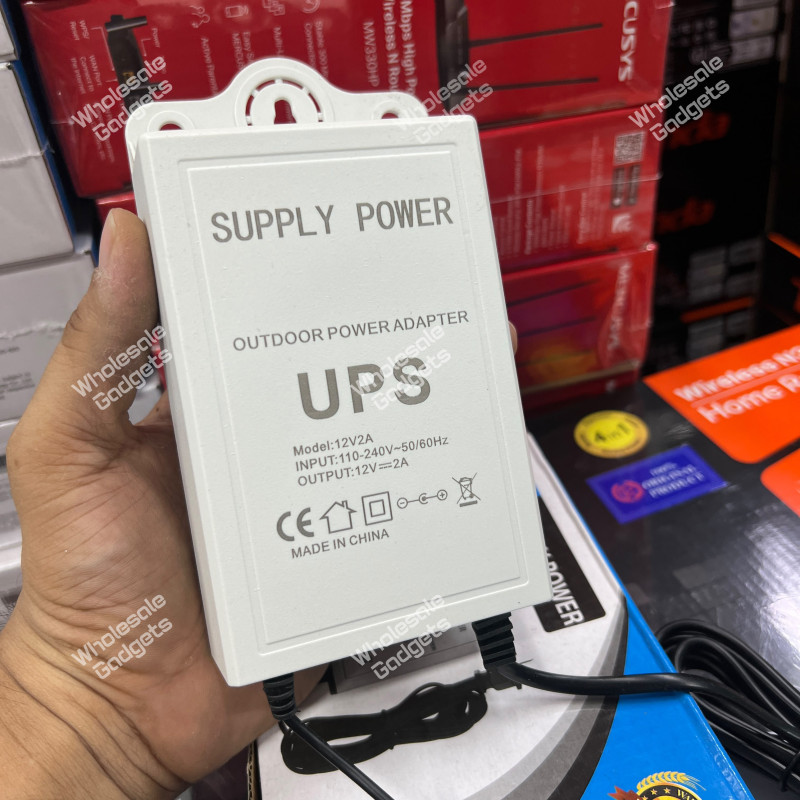 UPS 12V 2A Outdoor Power Adapter UPS – 110-240V AC Input, 12V 2A DC Output