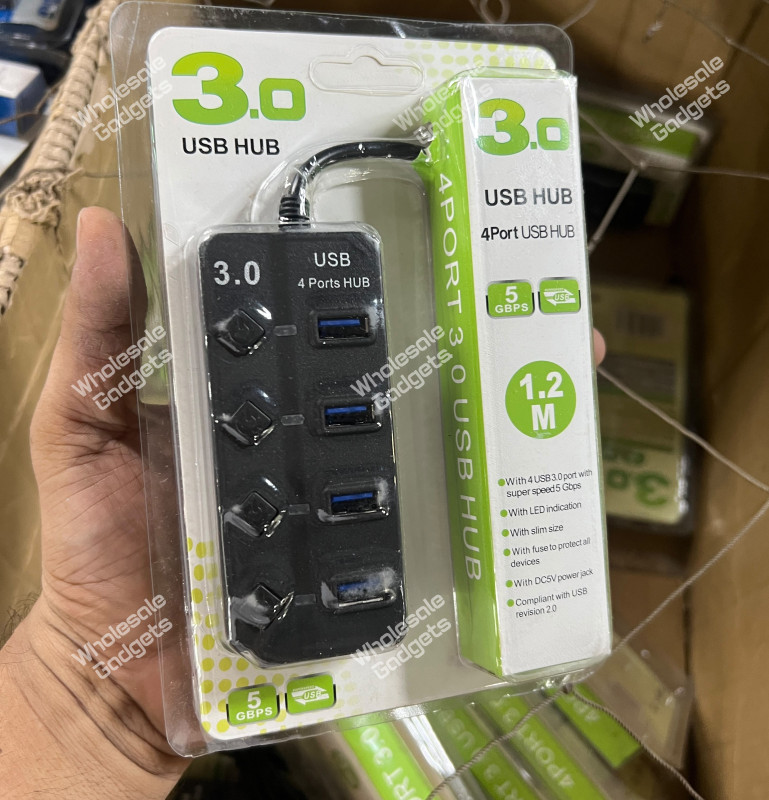 4 Port USB 3.0 HUB 5Gbps with LED Indicator & DC 5V Power Jack