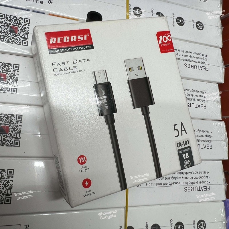 RECRSI CA-101 5A Fast Charging & Data Transfer Micro USB (V8) Cable (1m)