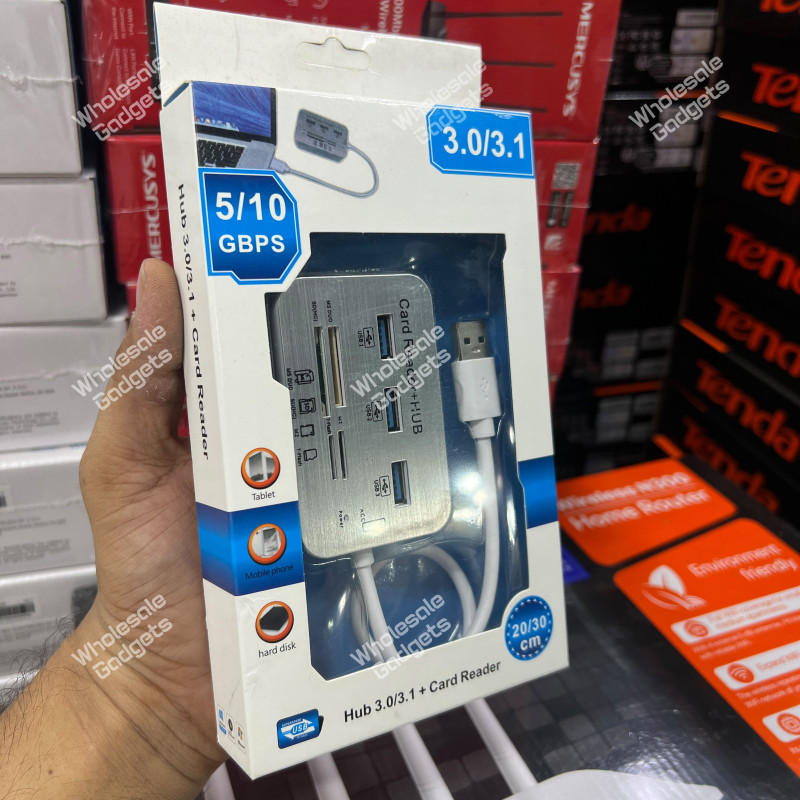 3-Port USB 3.0/3.1 Hub + Card Reader