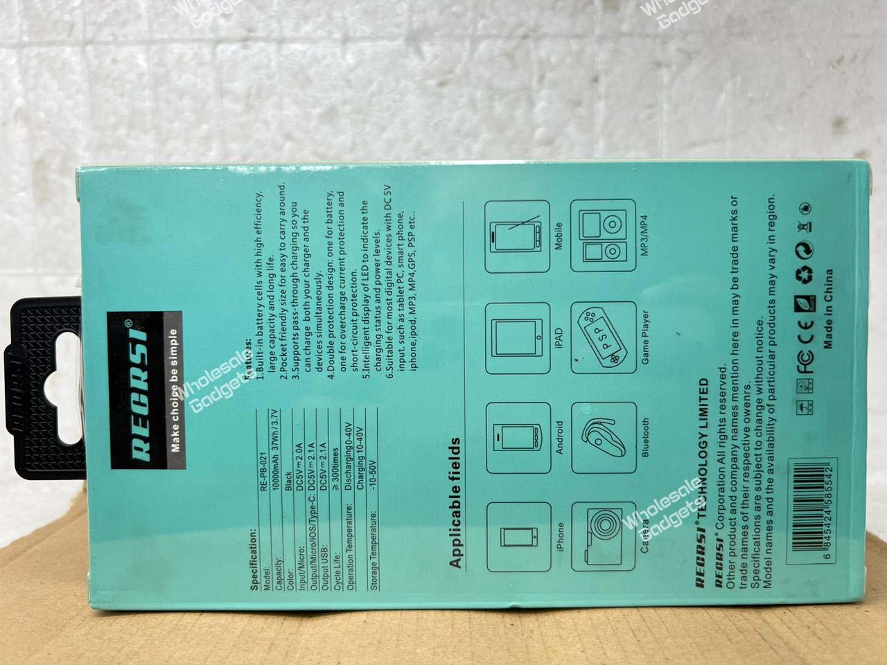 RECRSI RE-PB021 Power Bank 10000mAh Fast Charging