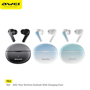 AWEI T62 TWS Bluetooth 5.3 ENC Noise Cancellation Earbuds
