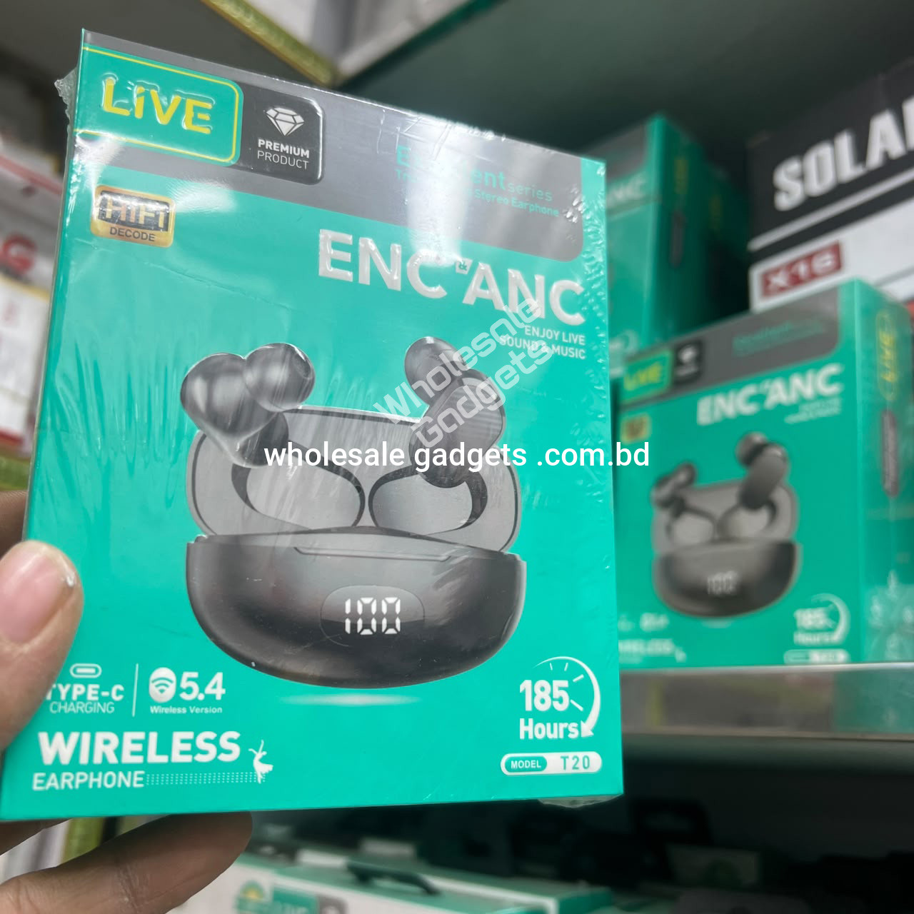 LIVE T20 Wireless  Earbud V5.4 with ENC, Touch Control & Type-C Charging