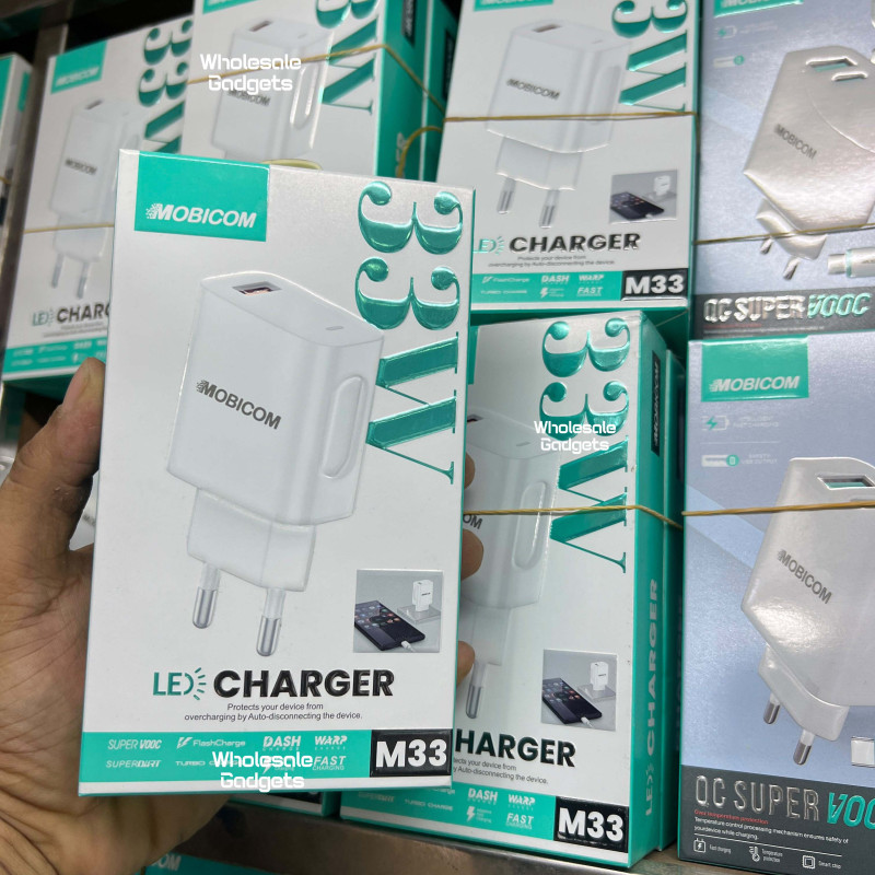 MOBICOM M33 33W LED Fast Charger – High-Speed USB Charger with Safety Protection