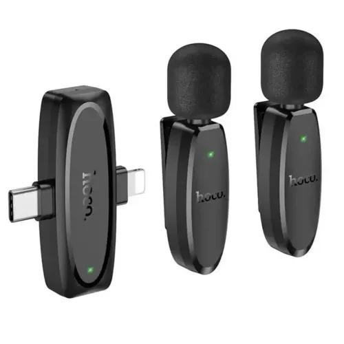 Hoco L15 Dual Wireless Lavalier Microphone (Type-C+Lightning)
