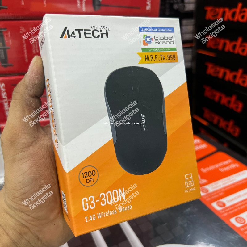 A4TECH G3-300N Black-Orange V-Track Wireless Mouse