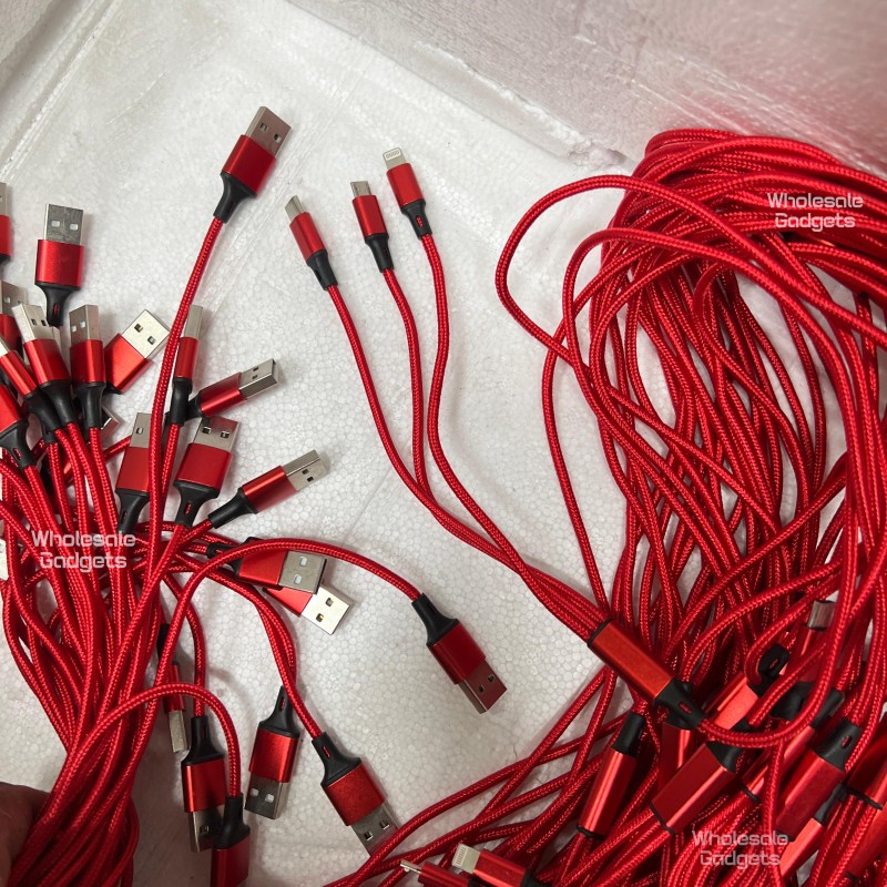 3-in-1 Usb braided Fast Charging Cable (Type-C/Micro/Lightning)