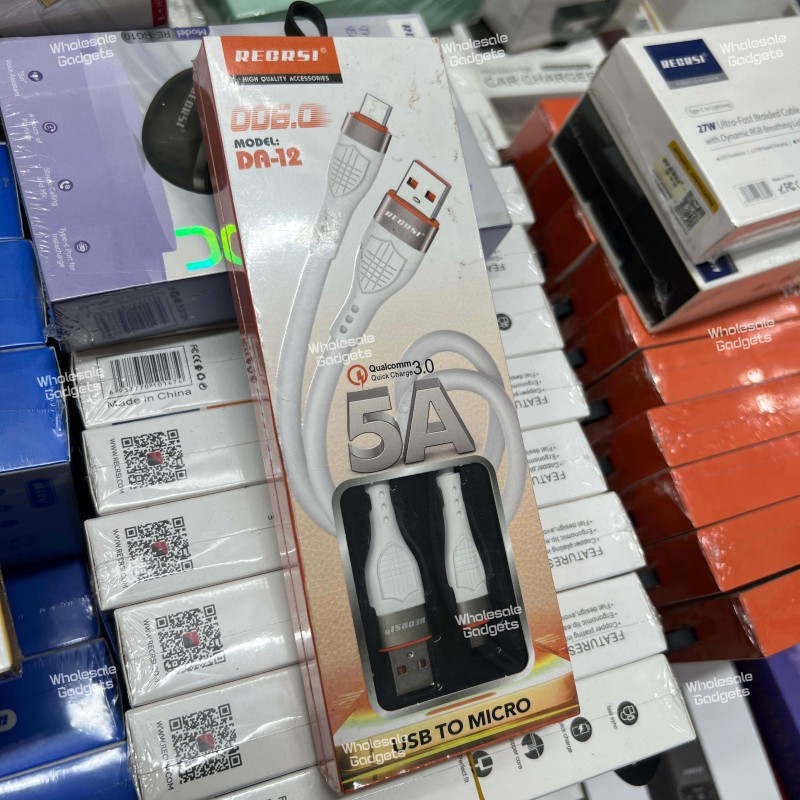 RECRSI DA-125A Fast Charging Micro USB & 27W RGB Braided Cable