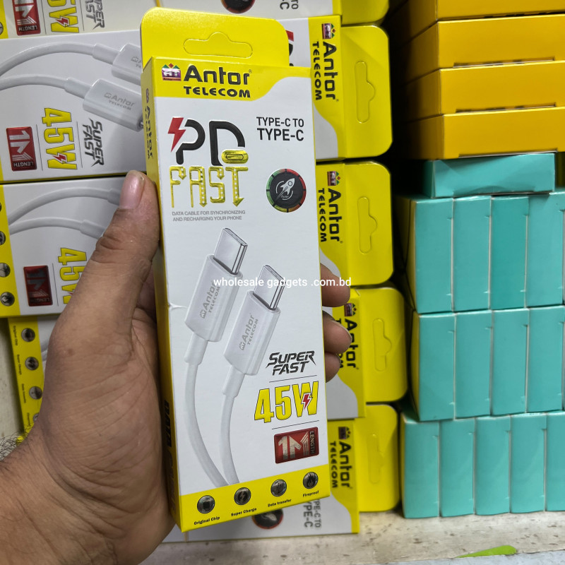 Antor Telecom 45W Type-C to Type-C Fast Charging Cable