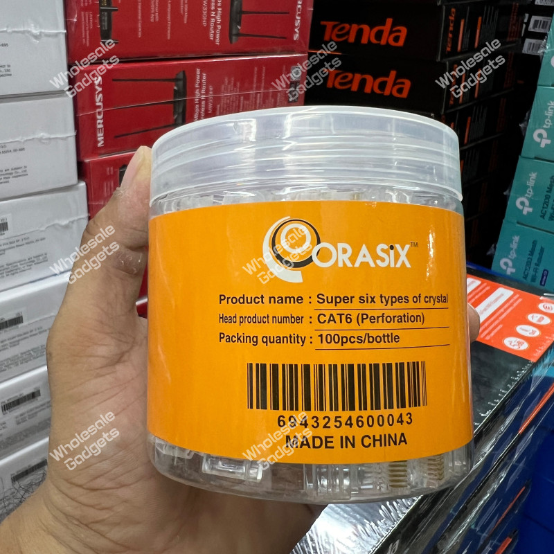 CORASX CAT6 Crystal RJ45 Connector – 100PCS/Bottle