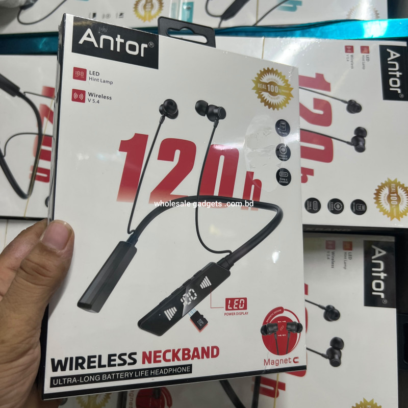 Antor 120H Wireless Neckband Bluetooth 5.4
